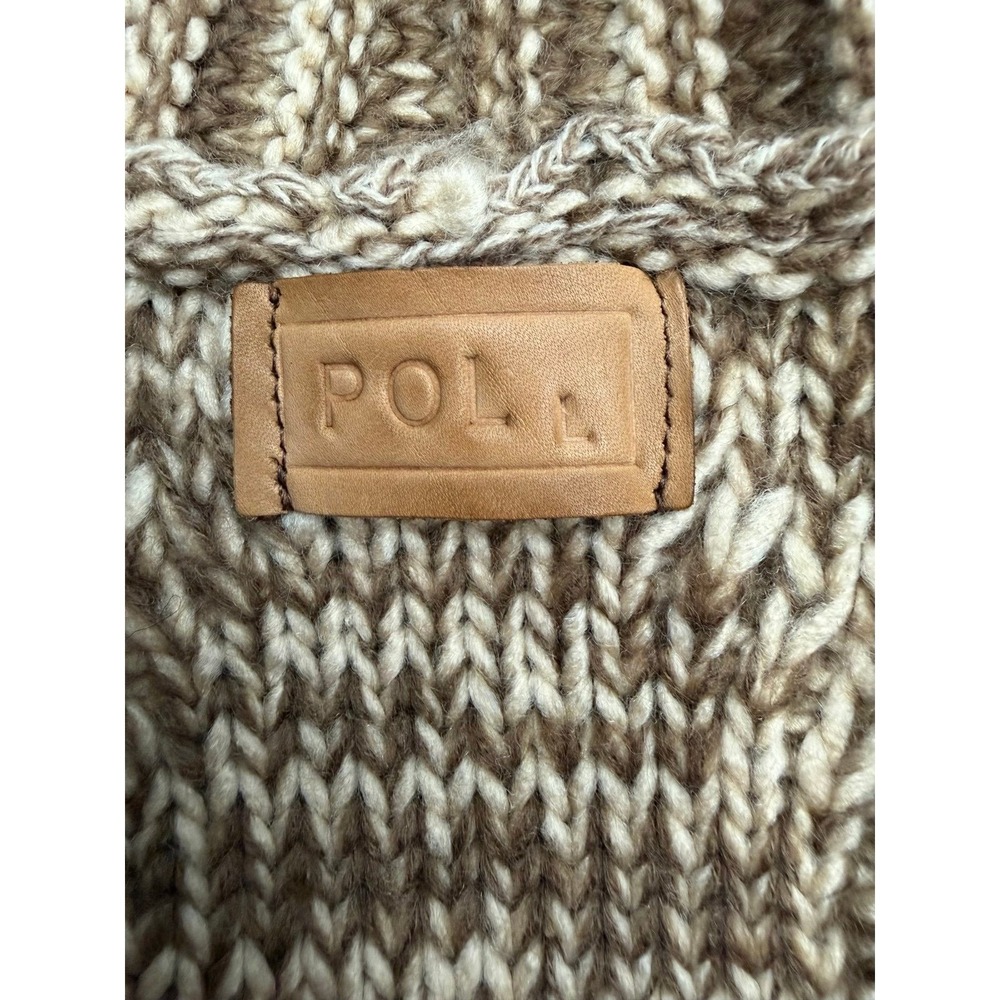 NEW POL Cable Knit Cardigan Oversized Chunky Marled Brown Open Front Sweater - Picture 5 of 9